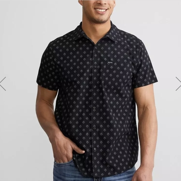 BRIXTON Men's short sleeve button down stretch shirt Size XL new - Picture 2 of 13